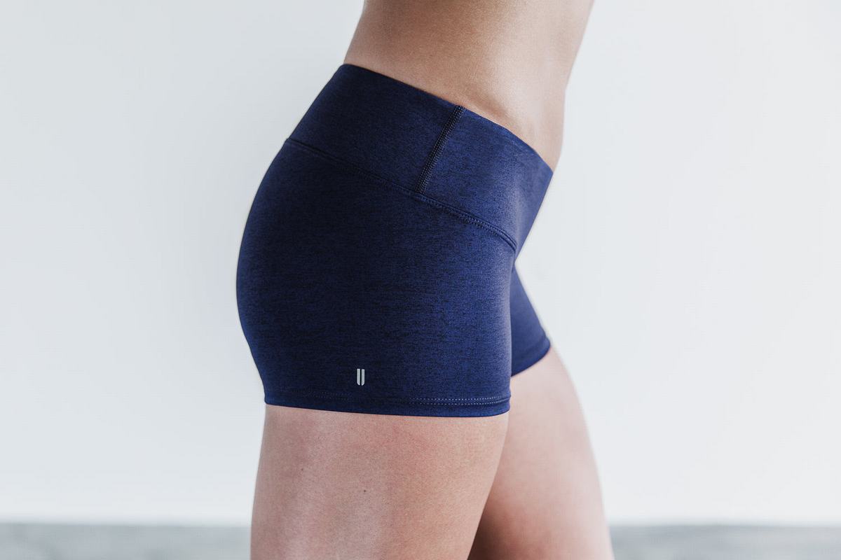Nobull 2'' Plush Heather Women's Shorts Navy | Australia (HV6495)